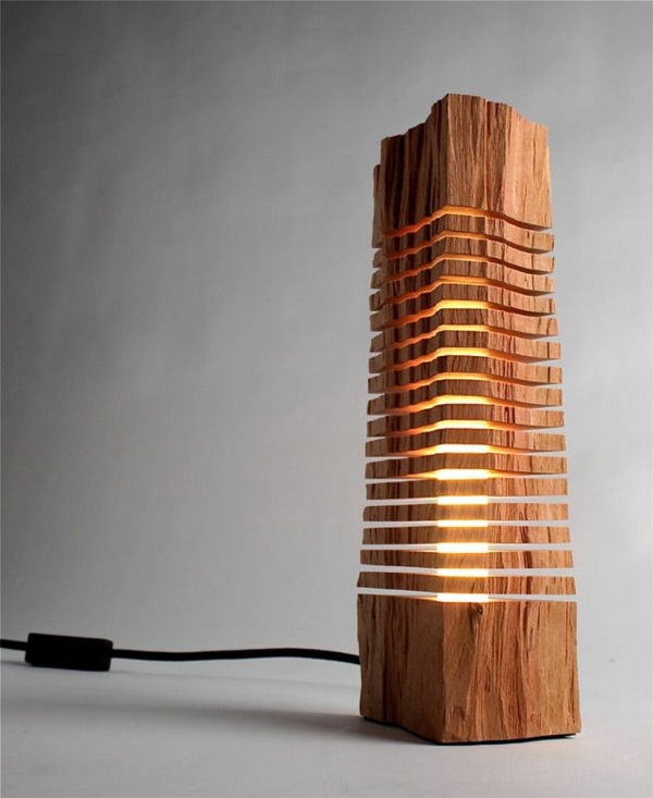 dizajner LED podna lampa izrađena od drveta dizajn ideje