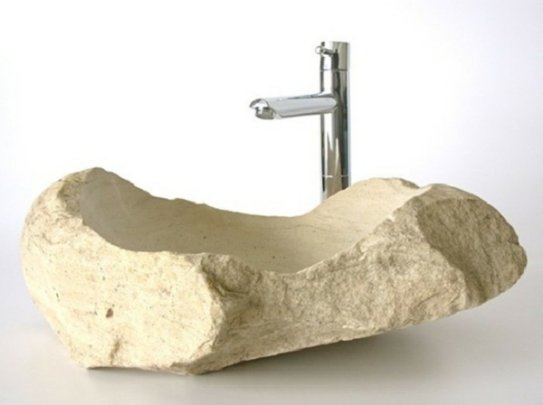 дизайнерски мивка от камък - бял фон