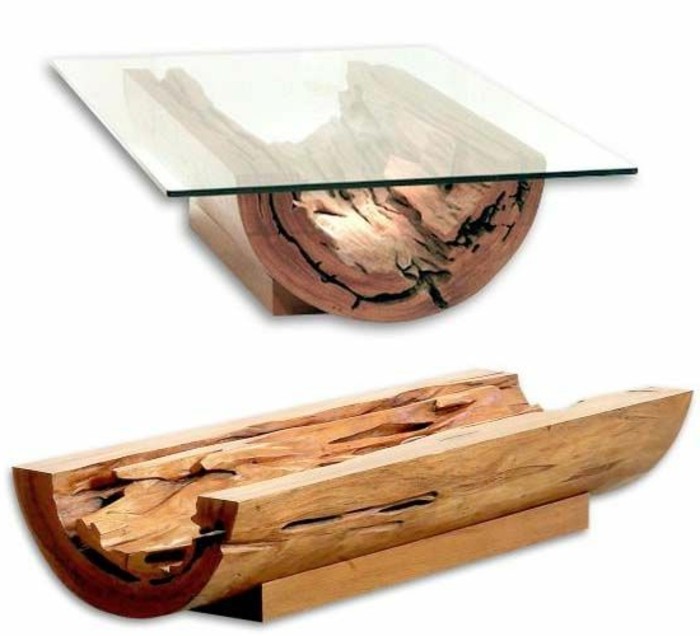 DIY-MOEBEL-DIY-wohnideen-表的木材和玻璃的设计