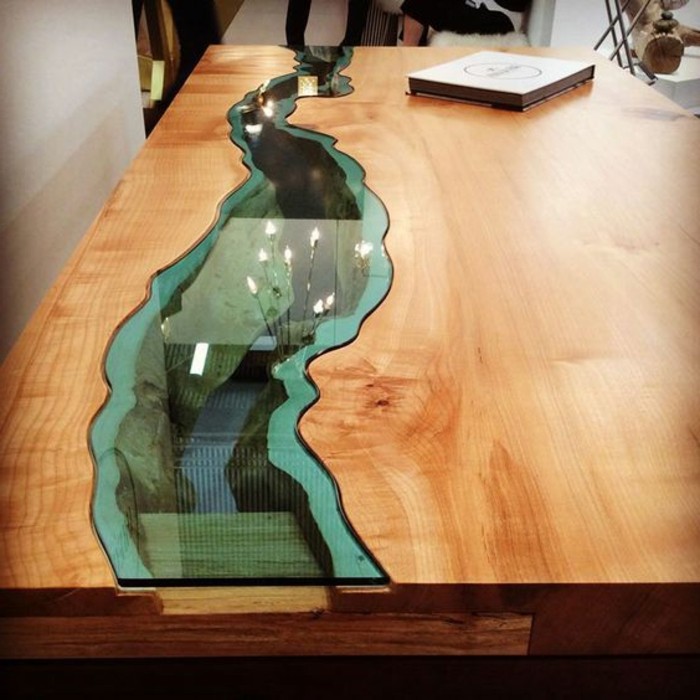 Направи си сам-Moebel-DIY-wohnideen-маса от дърво и стъкло-сам натрупване