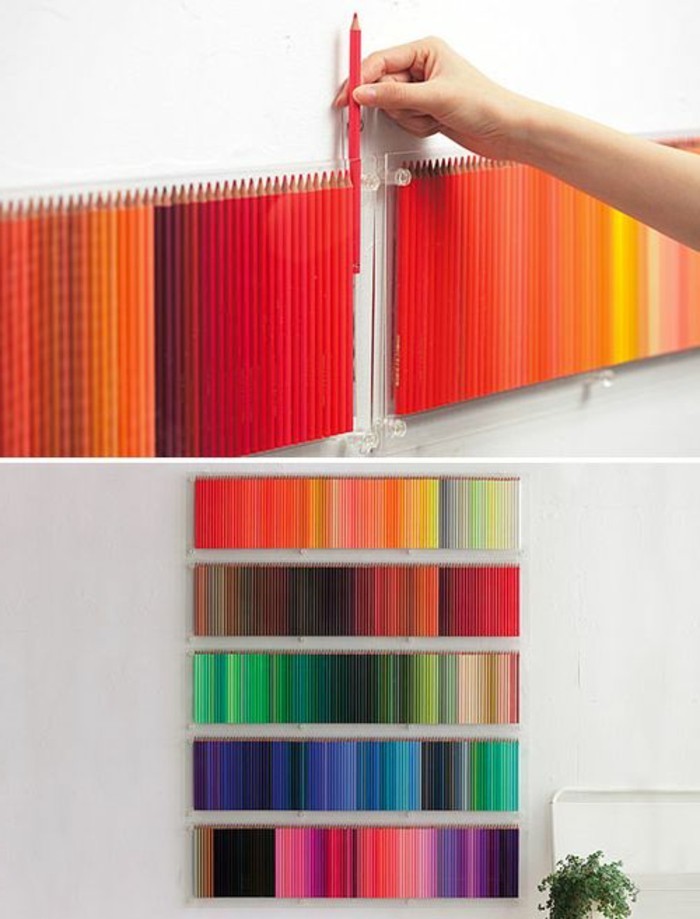 bricolaje-paredes-hacen-colorido-hermosa-equipos-con-lápices de colores