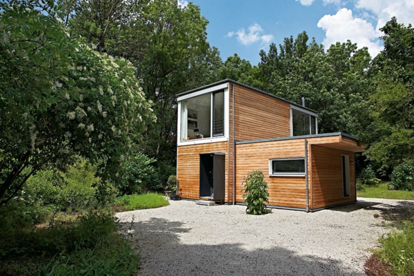 Doppelhäuser-bauen-modern-design - محيط أخضر