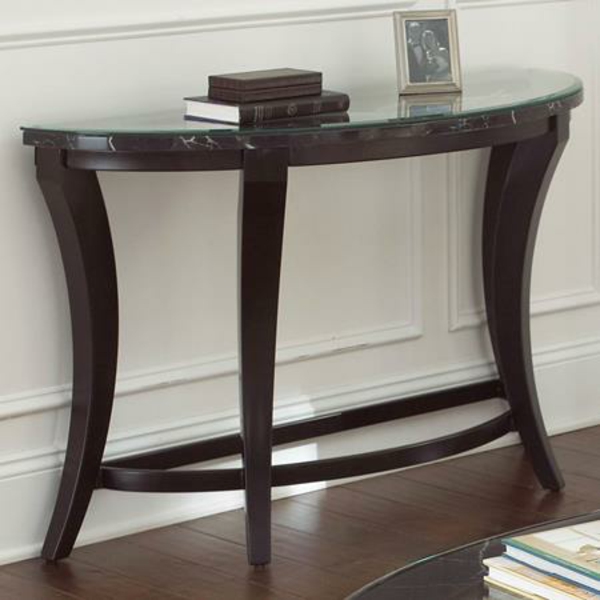 σκούρο καφέ-ημικυκλικό τραπέζι-of-ξύλο ιδέα του σχεδιασμού