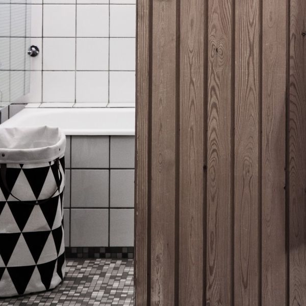 浴帘 - 自我设计 - 创意 - 白色浴室瓷砖