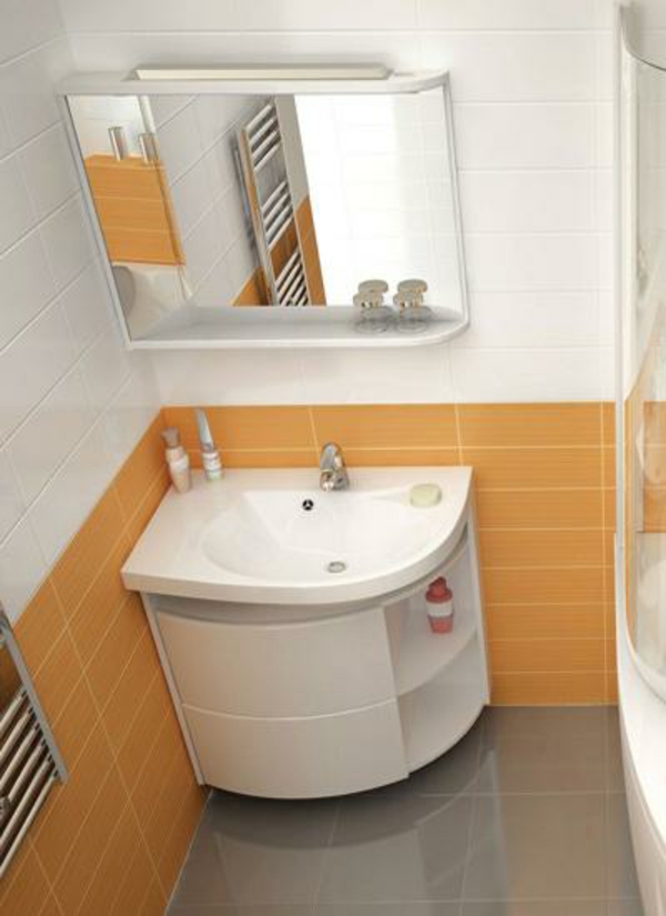 Coin lavabo moderne-salle de bain orange