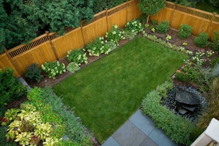 -efectiva diseño de jardines-foto-de-top-tomado-verde-área