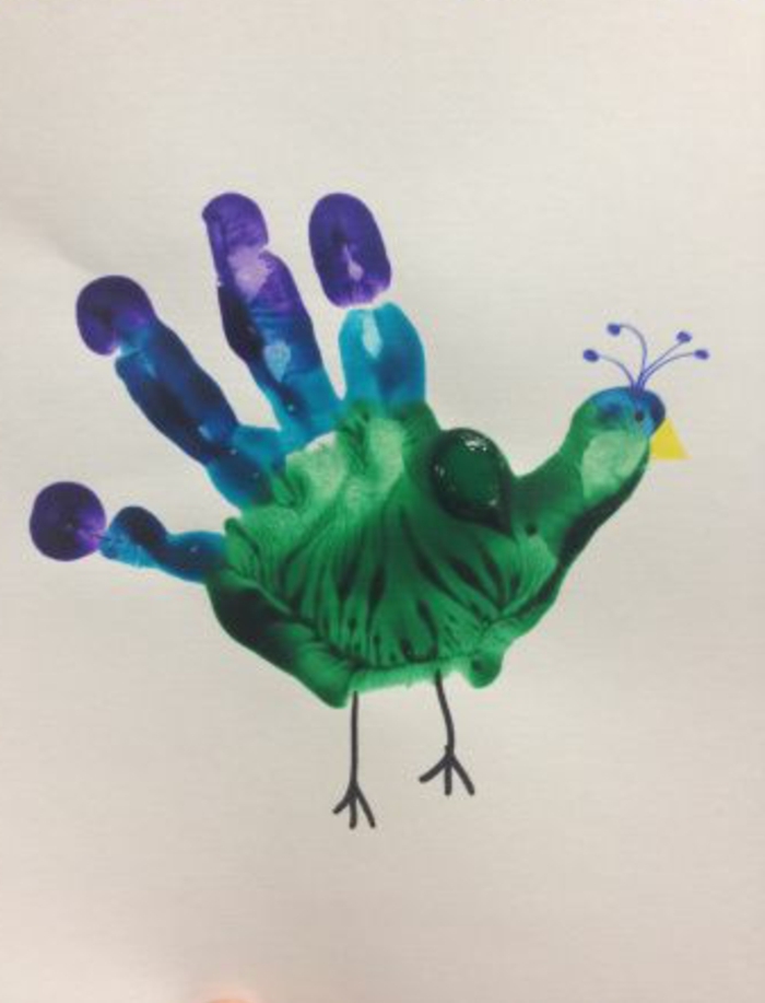 一个绿色的孔雀 - 伟大的手印图片