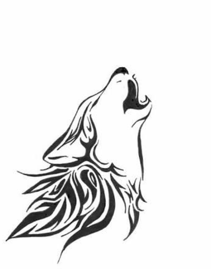 plemenski vuk - samo sjajna ideja za lijepu tetovažu vukova, koju stvarno možete uživati ​​- vuk koji vikava
