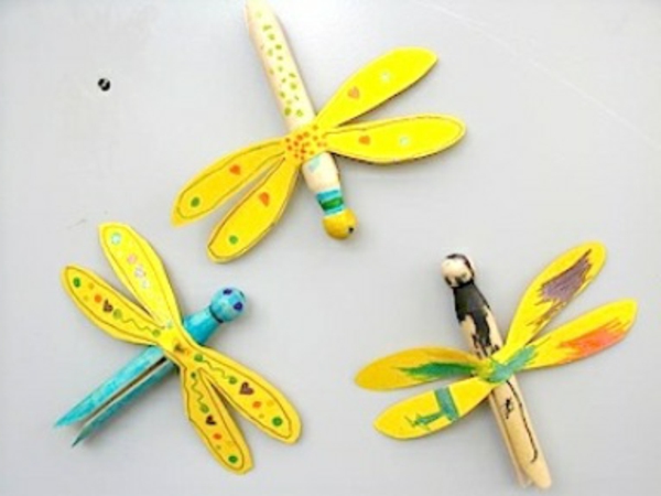 simple artesanía Ideas-amarillo-artificiales-insectos