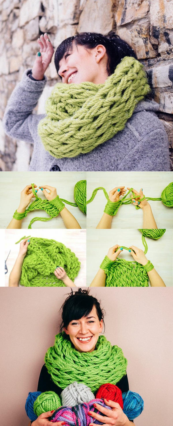 jednostavne zamisli - lijepe ručno pletene šalove - vrlo lijepa žena