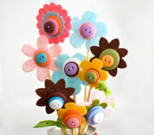 прост-занаятчийски идеи-много цветни бои Цветя