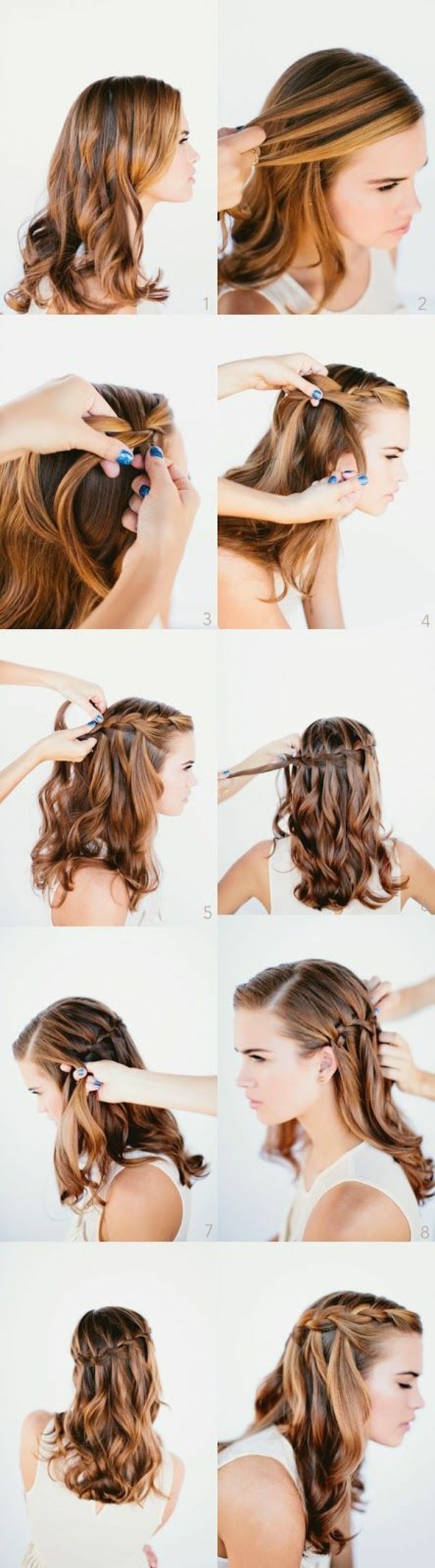 Hair-fésű haj-haj-magad-making közepes hosszúságú göndör egyszerű hairstyles-