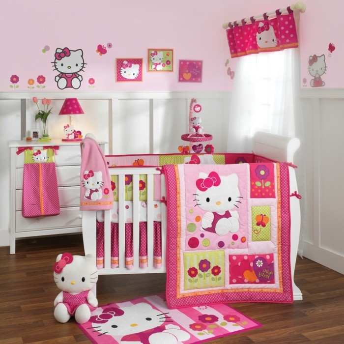 De una sola habitación bebé-diseño-rosa-baby-cama para-chicas