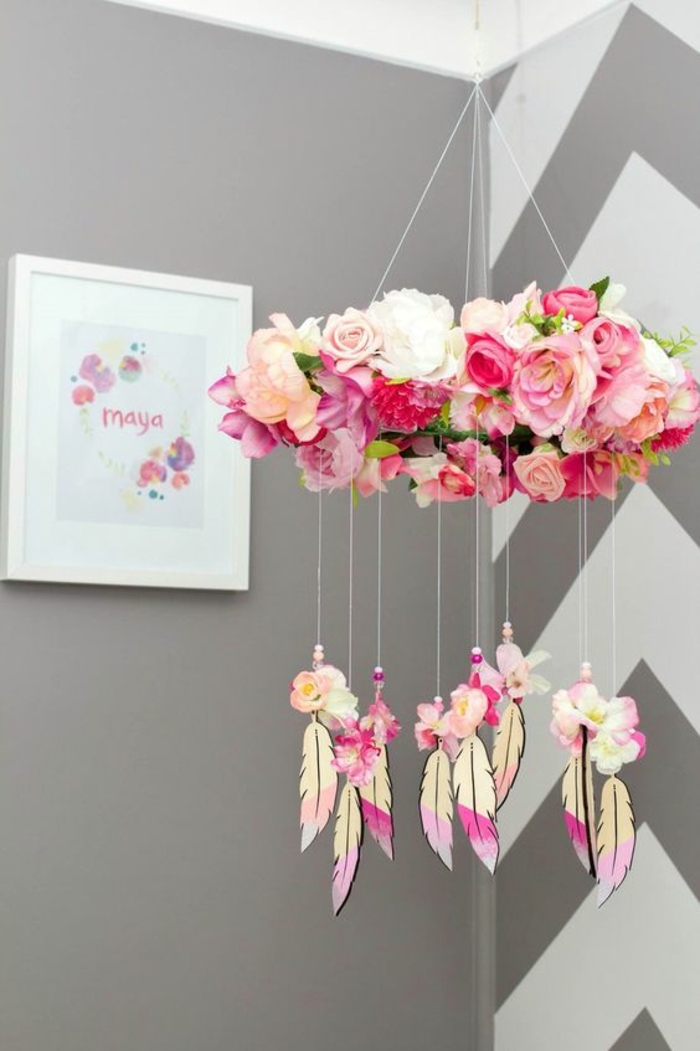 baba szoba dekoráció ötletek színes design design baba szoba toll színes virágos virág koszorút