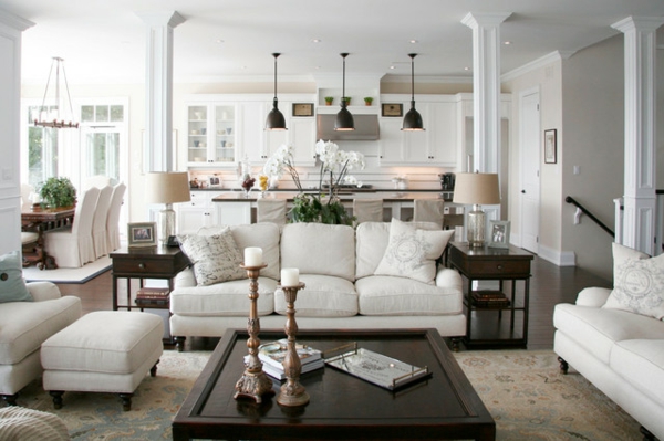 modern nappali fehér bútorokkal
