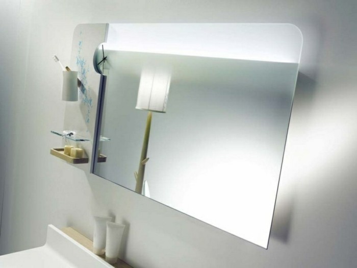 κομψό καθρέφτη-on-the-wall-μικρό-μπάνιο-σετ