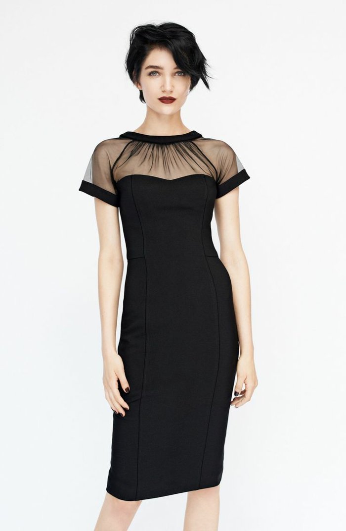 robes chic et élégant-dress-for-Nouvelle coque noire transparente de l'année