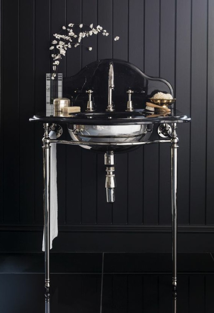 елегантен модел мивка-сам натрупване интересен-тъмно-баня-дизайн