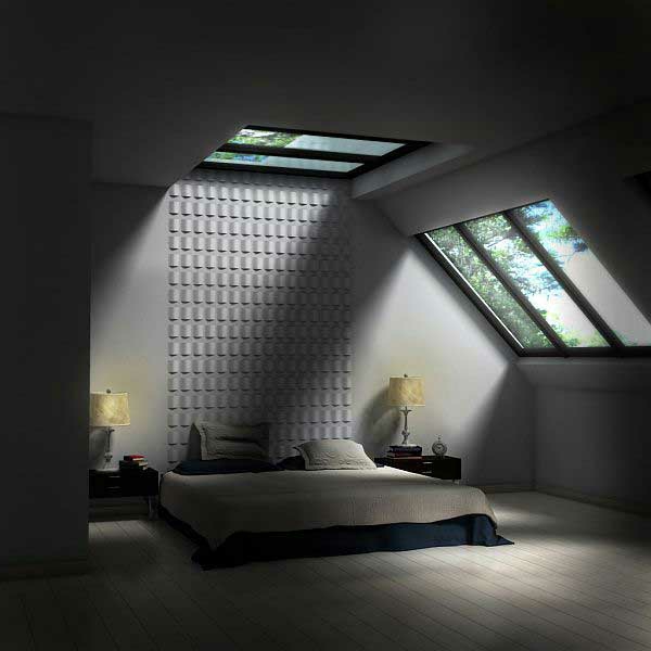 elegante dormitorio-en-ático-moderno diseño