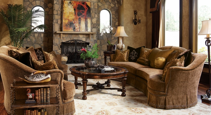Elegáns-nappali-barna székek