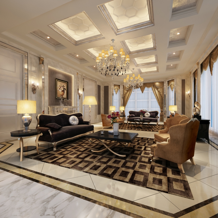 Elegáns-nappali-luxus szőnyeg