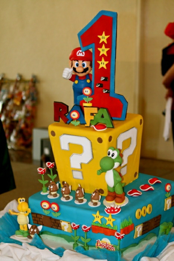 amazing-tartes-décorez - fête d'anniversaire-enfants-grands-tartes-ordre-super-mario-personnages