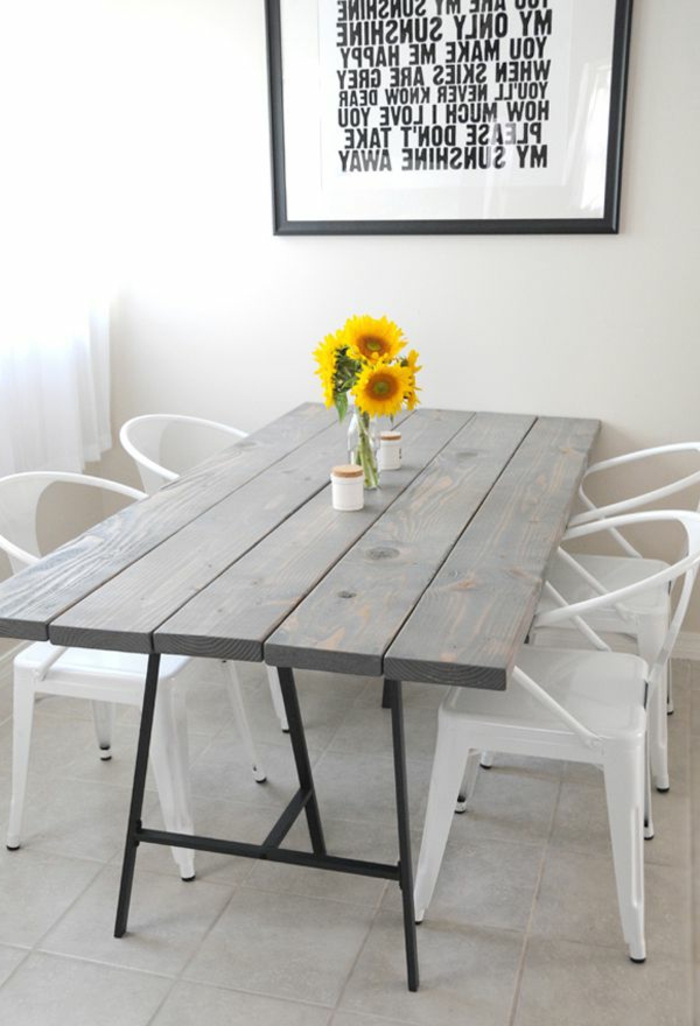 маса за хранене-деко-tischdeko цветя слънчоглед-уютен-творческа-tischdeko-лято