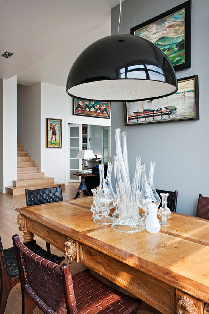 lámparas de mesa de comedor-super-bonita-modelo-en-la-acogedora-habitación
