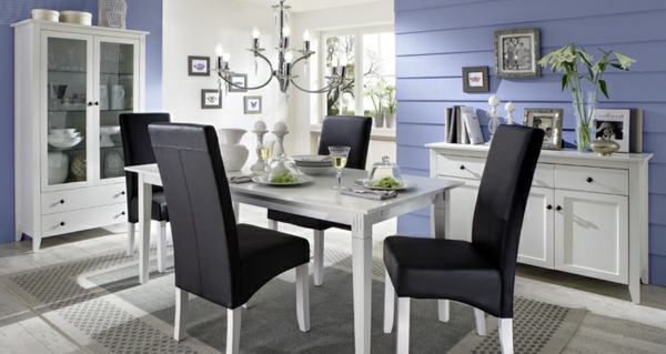 трапезария-напълно-трапезария-настройка мебели комплект-черно-столове за трапезария