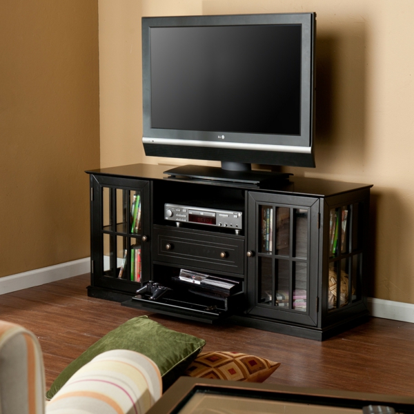 muebles exclusivos de televisión en color negro tv moderna