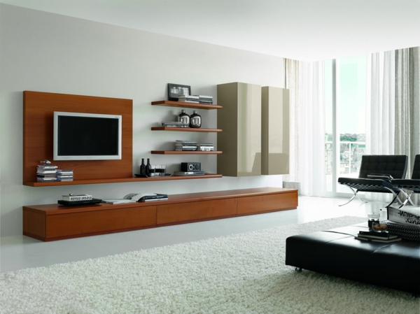 ексклузивен телевизор мебели модерен интериорен дизайн бял килим