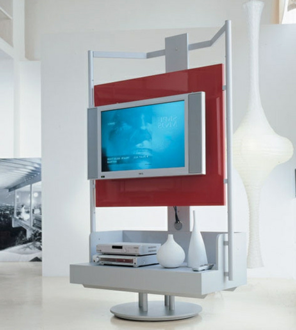 diseño moderno para salas de estar - colores brillantes - una mesa de televisión
