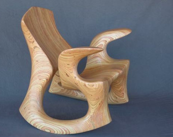 екстравагантен стол направен-истинско дърво