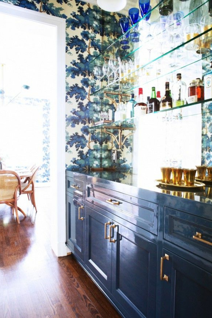 Interior de la cocina extravagantes hermoso fondo de pantalla motivos florales-oscuros tonos