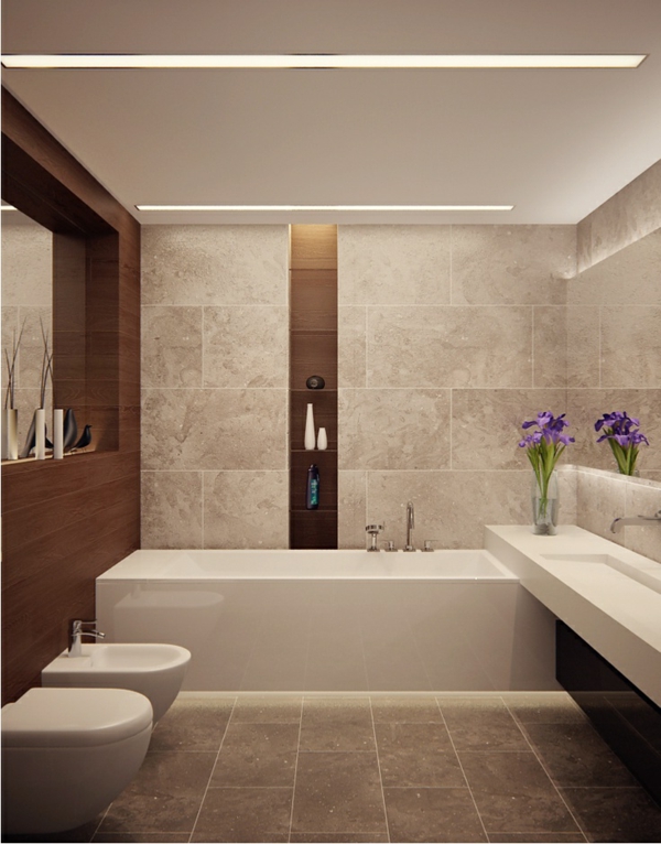 Diseño del techo -Vistas fantasticas luces-moderno al baño-