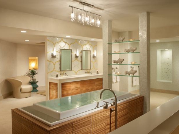 apagar las luces de techo moderna -Vistas fantasticas de diseño en el baño