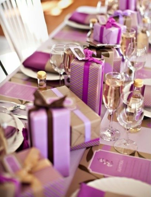 -Fantastic-декоративни идеи коледна украса на маса в-Purple