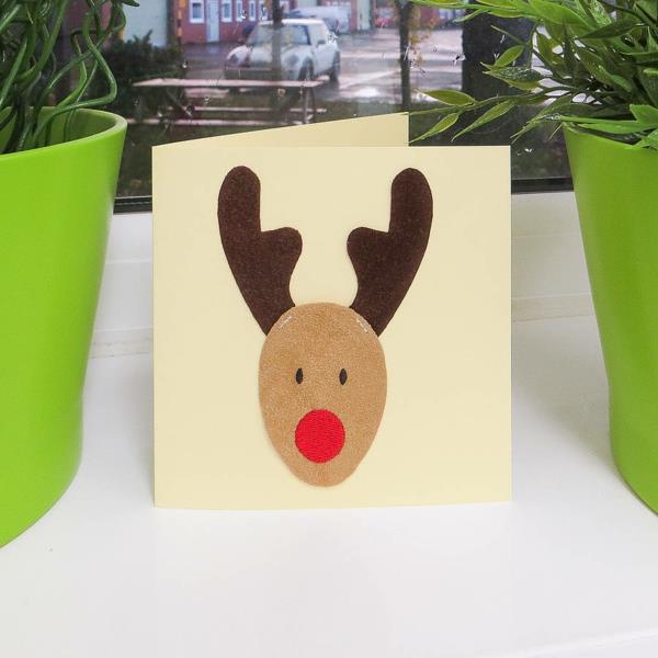 fantástico Rudolf de tarjeta-para-hacer-tú-mismo de Navidad