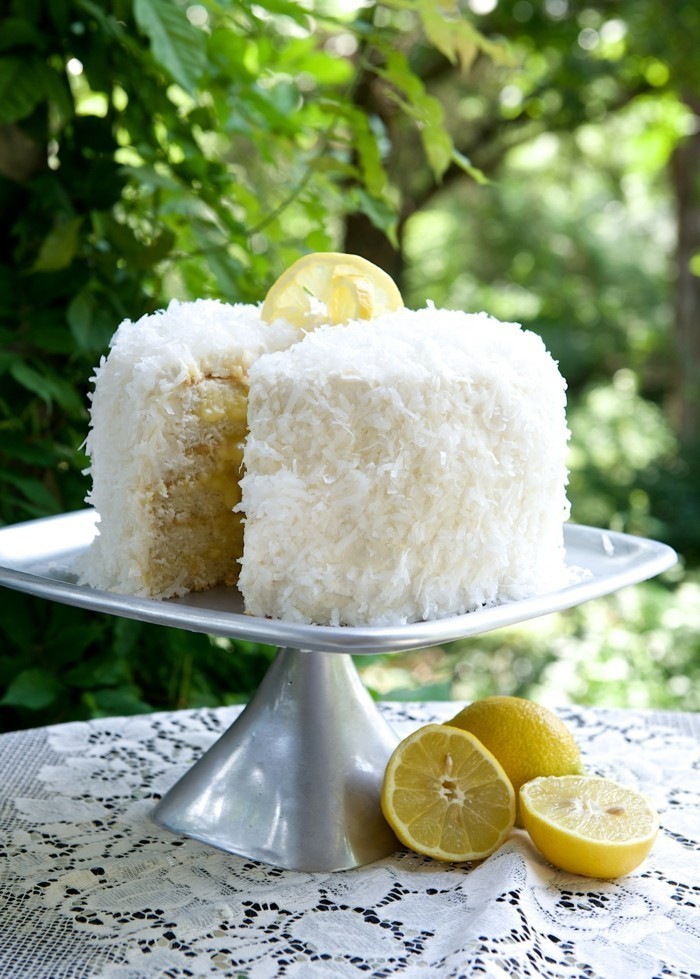 fantástica tarta de limón-roció-con-coco