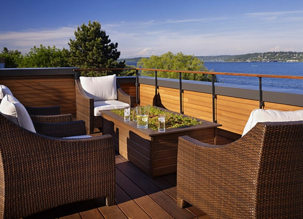 fantástico-elegante diseño de las instalaciones para la terraza azotea
