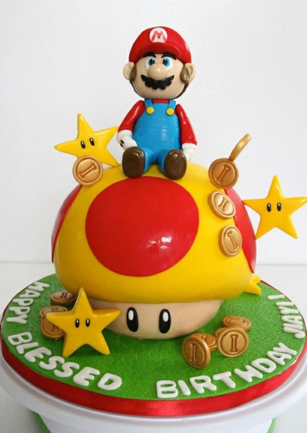 fantásticos pasteles - decorar - cumpleaños partido-niños-grandes-Pies-orden-Super-Mario-personajes