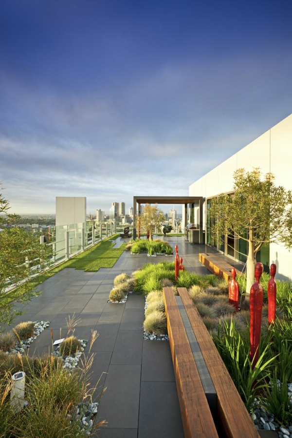 Фантастично градина на най-покривна тераса-идея за дизайн