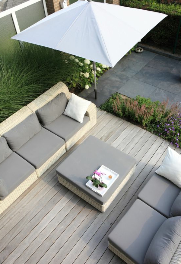 fantástico-madera-brillante-color del piso configuración matiz gris-terraza-terrassenmöbel-