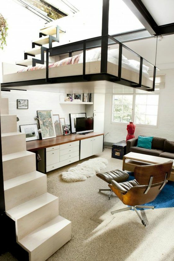 фантастичен апартамент с високо легло-спалня мебели