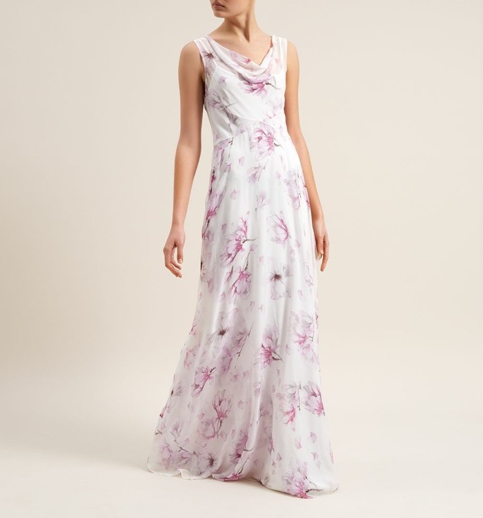 color magnolia super hermosa-largo sencillo vestido