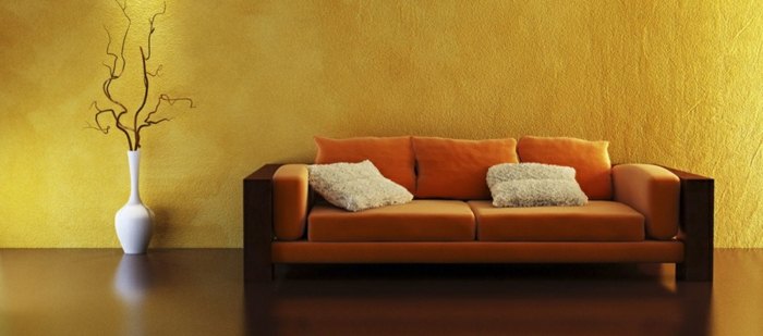 لون التصميم الداخلي-البيج الجدار ولطيفة أريكة