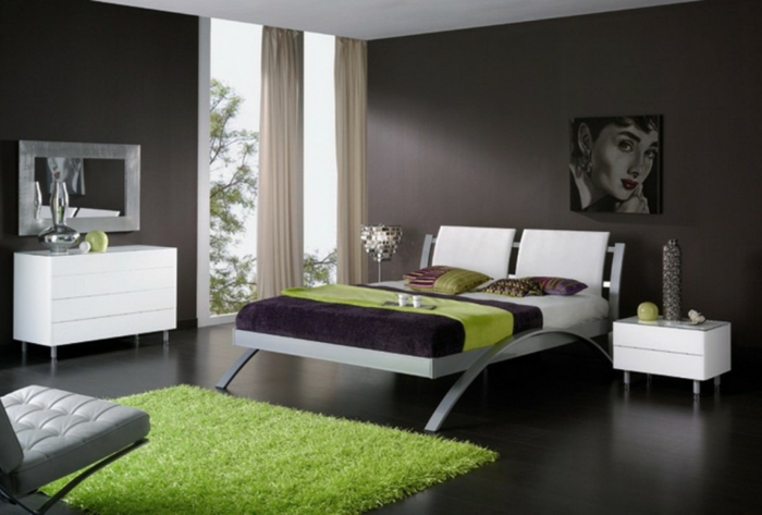 Dizajn-zelena boja interijera tepiha