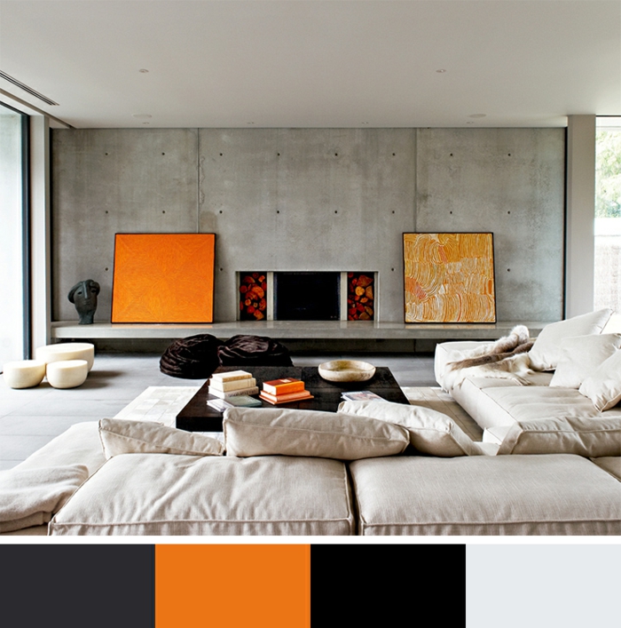 Dizajn-narančaste naglascima u boji-interijer