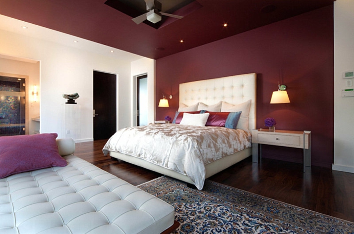 цветова палитра цвят стена-Бери-идея за спалня