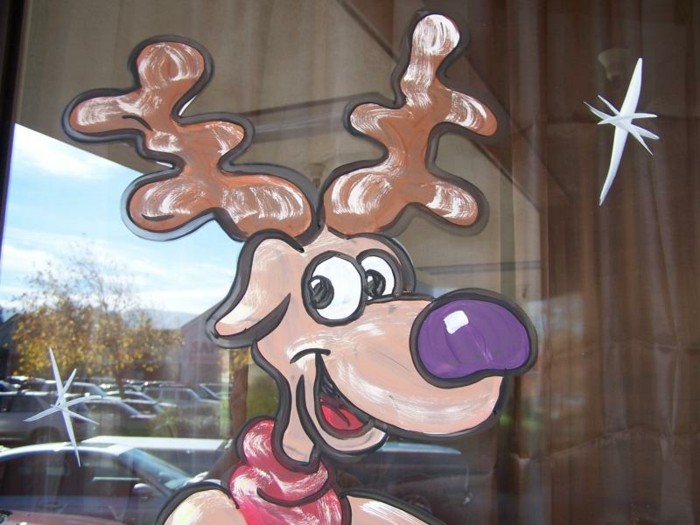 نافذة الديكور إلى عيد الميلاد ، عيد الميلاد الغزلان ، cooles-foto